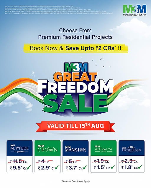 M3M Great Freedom Sale.